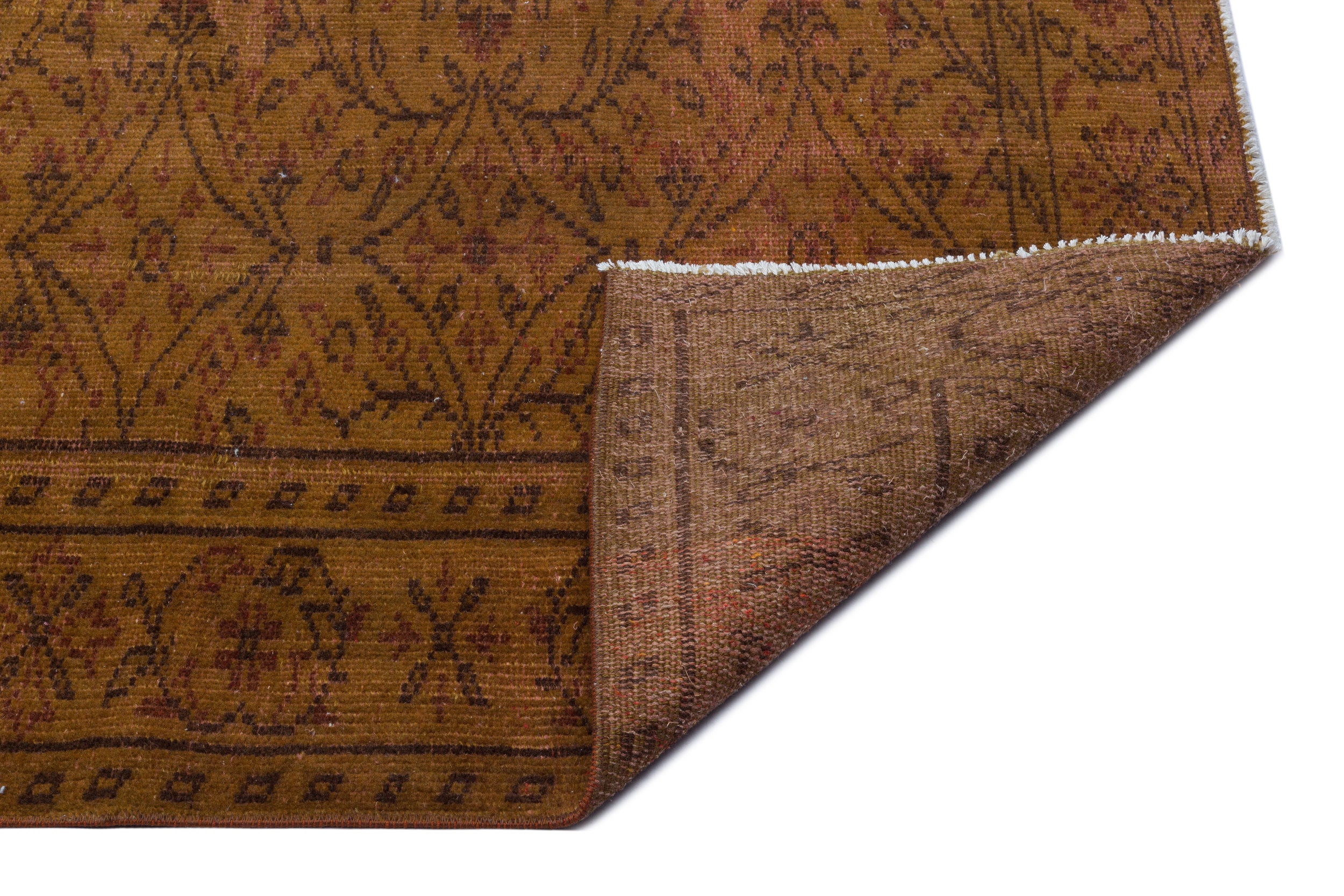 Brown Over Dyed Vintage Rug 6'0'' x 8'11'' ft 184 x 272 cm