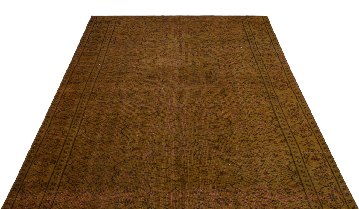 Brown Over Dyed Vintage Rug 6&#39;0&#39;&#39; x 8&#39;11&#39;&#39; ft 184 x 272 cm