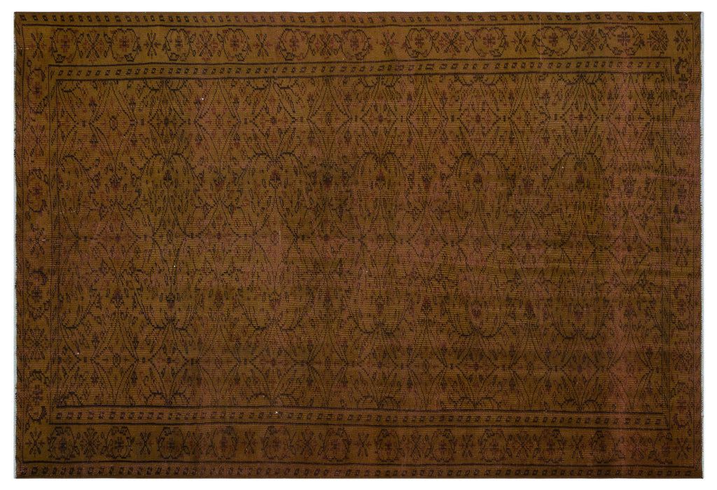 Brown Over Dyed Vintage Rug 6'0'' x 8'11'' ft 184 x 272 cm
