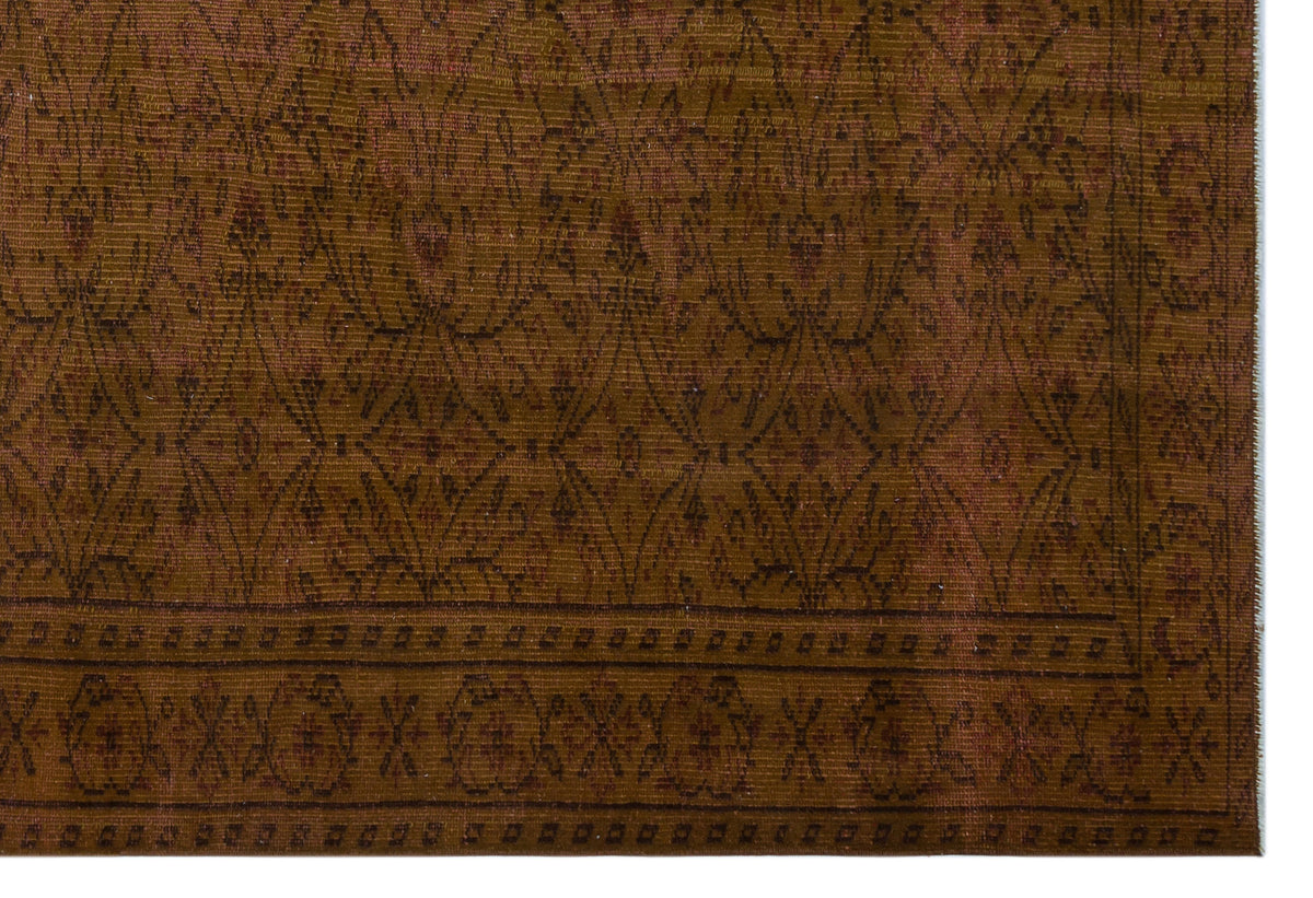 Brown Over Dyed Vintage Rug 6&#39;0&#39;&#39; x 8&#39;11&#39;&#39; ft 184 x 272 cm
