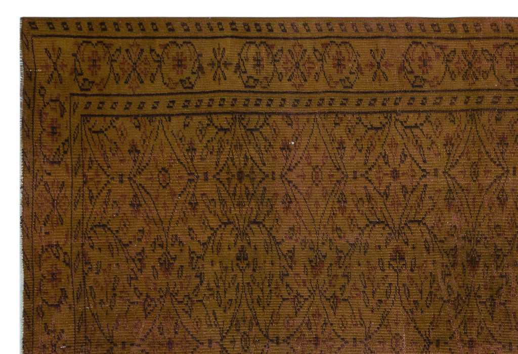 Brown Over Dyed Vintage Rug 6'0'' x 8'11'' ft 184 x 272 cm