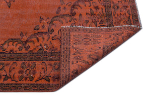 Orange Over Dyed Vintage Rug 5'9'' x 9'1'' ft 176 x 276 cm