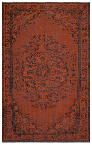 Orange Over Dyed Vintage Rug 5'9'' x 9'1'' ft 176 x 276 cm