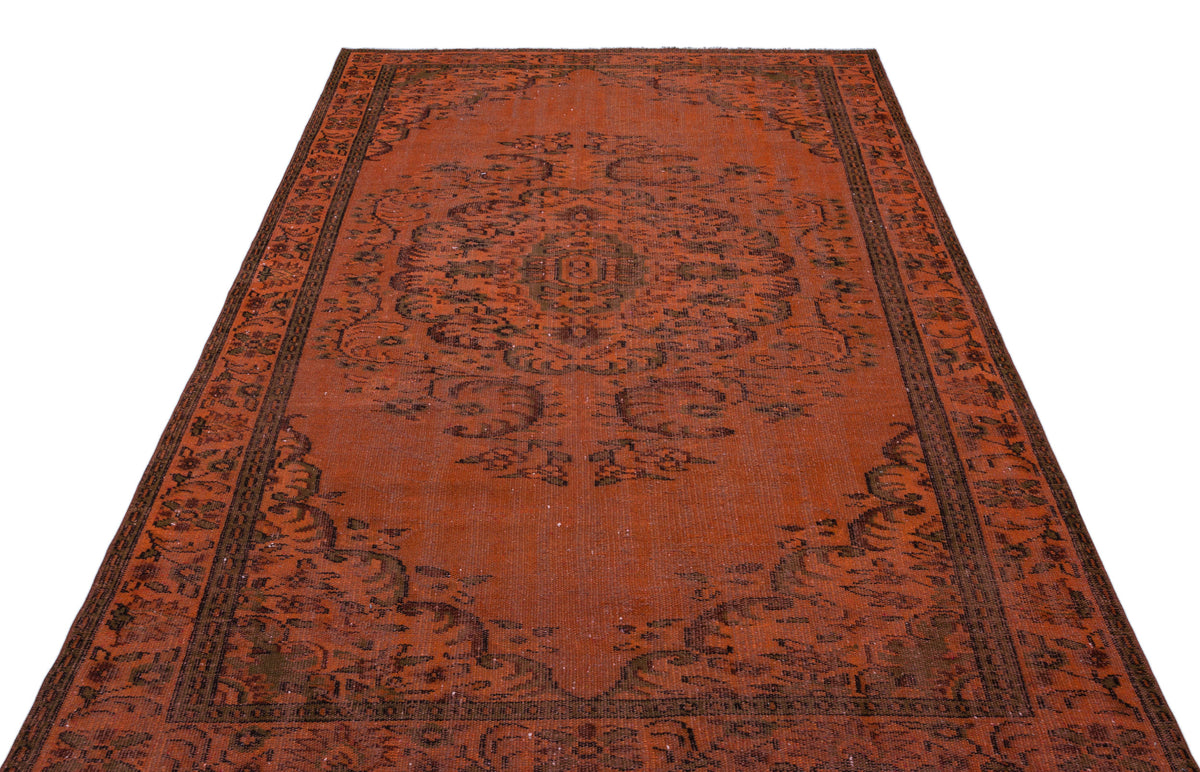 Orange Over Dyed Vintage Rug 5&#39;9&#39;&#39; x 9&#39;1&#39;&#39; ft 176 x 276 cm