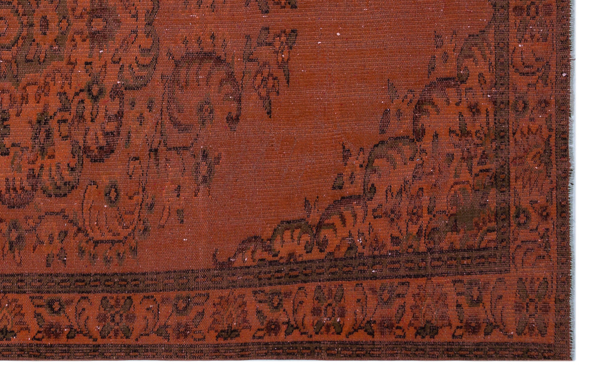 Orange Over Dyed Vintage Rug 5&#39;9&#39;&#39; x 9&#39;1&#39;&#39; ft 176 x 276 cm