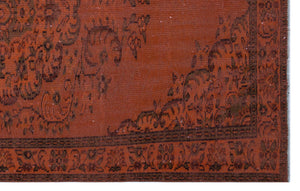 Orange Over Dyed Vintage Rug 5'9'' x 9'1'' ft 176 x 276 cm
