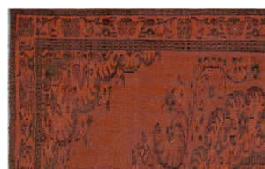 Orange Over Dyed Vintage Rug 5'9'' x 9'1'' ft 176 x 276 cm