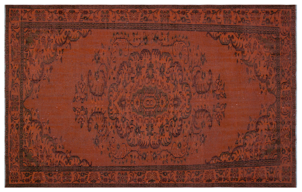 Orange Over Dyed Vintage Rug 5&#39;9&#39;&#39; x 9&#39;1&#39;&#39; ft 176 x 276 cm