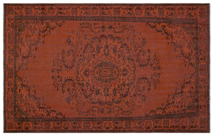 Orange Over Dyed Vintage Rug 5'9'' x 9'1'' ft 176 x 276 cm