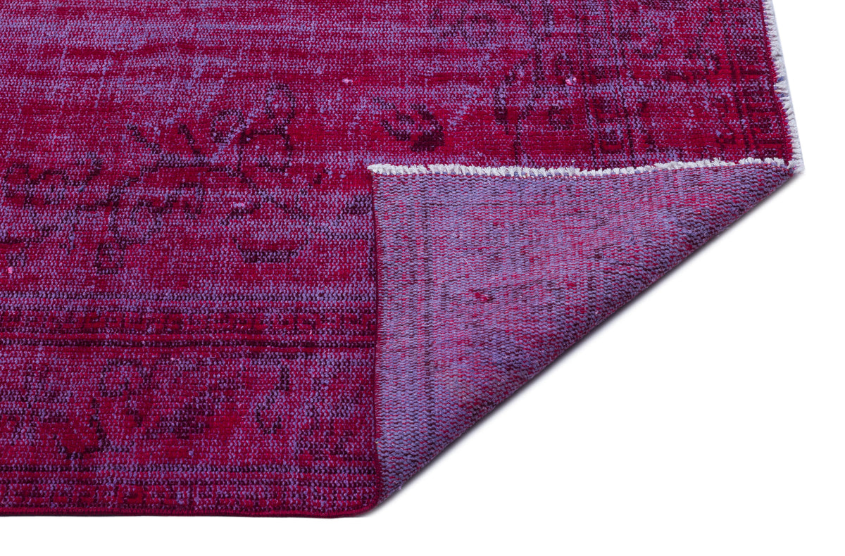 Fuchsia Over Dyed Vintage Rug 6&#39;2&#39;&#39; x 8&#39;11&#39;&#39; ft 189 x 272 cm