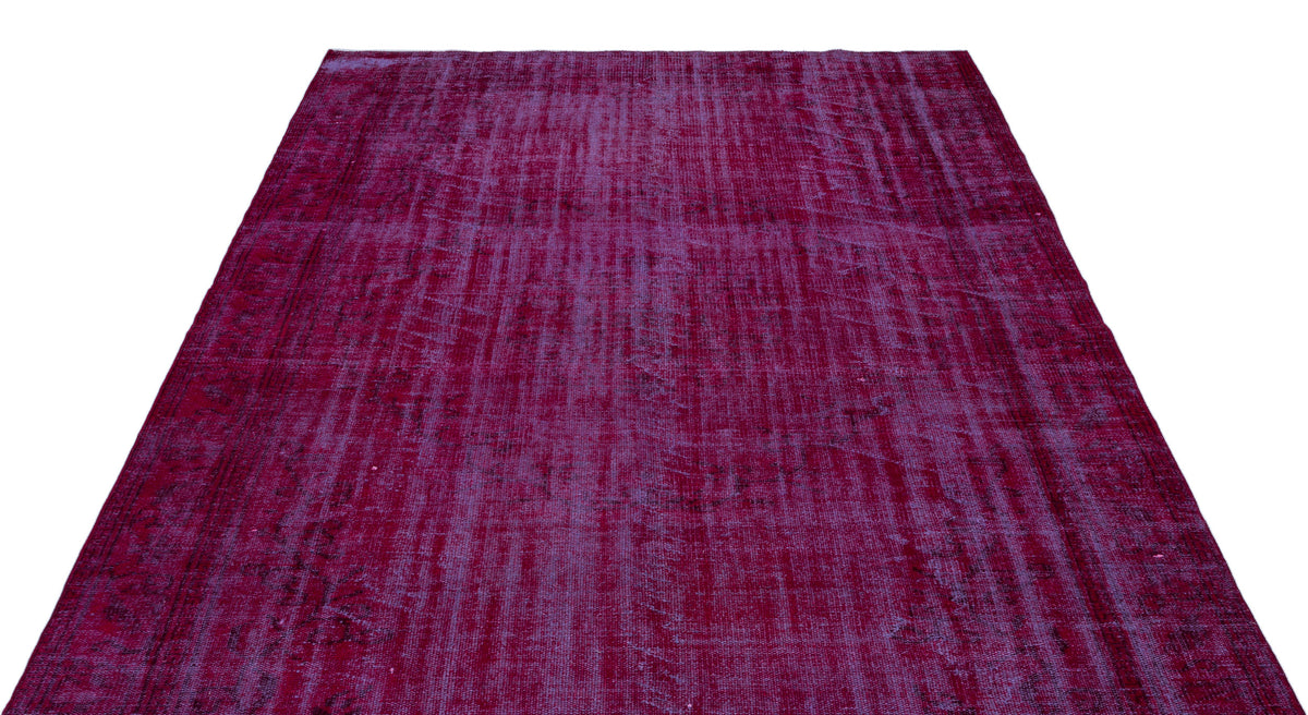 Fuchsia Over Dyed Vintage Rug 6&#39;2&#39;&#39; x 8&#39;11&#39;&#39; ft 189 x 272 cm