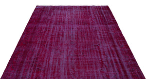 Fuchsia Over Dyed Vintage Rug 6'2'' x 8'11'' ft 189 x 272 cm
