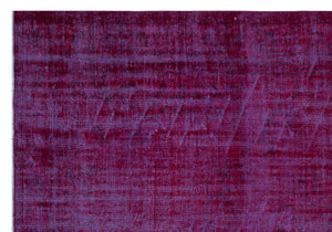 Fuchsia Over Dyed Vintage Rug 6'2'' x 8'11'' ft 189 x 272 cm