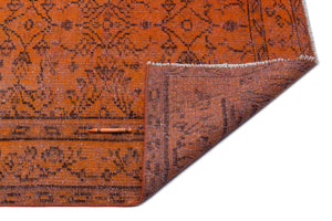 Brown Over Dyed Vintage Rug 5'5'' x 8'9'' ft 165 x 266 cm