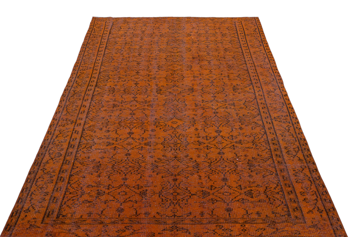 Brown Over Dyed Vintage Rug 5&#39;5&#39;&#39; x 8&#39;9&#39;&#39; ft 165 x 266 cm