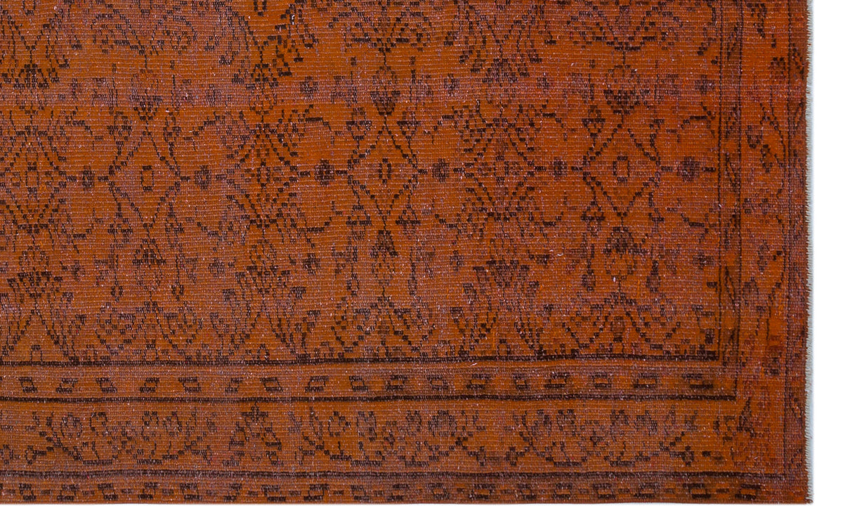 Brown Over Dyed Vintage Rug 5&#39;5&#39;&#39; x 8&#39;9&#39;&#39; ft 165 x 266 cm