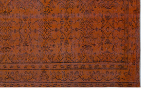 Brown Over Dyed Vintage Rug 5'5'' x 8'9'' ft 165 x 266 cm