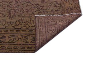 Brown Over Dyed Vintage Rug 5'9'' x 8'8'' ft 174 x 264 cm