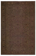 Brown Over Dyed Vintage Rug 5'9'' x 8'8'' ft 174 x 264 cm