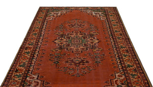 Red Over Dyed Vintage Rug 6'2'' x 9'7'' ft 187 x 291 cm