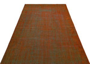 Brown Over Dyed Vintage Rug 5'3'' x 9'7'' ft 160 x 292 cm