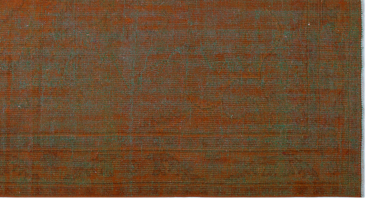Brown Over Dyed Vintage Rug 5&#39;3&#39;&#39; x 9&#39;7&#39;&#39; ft 160 x 292 cm