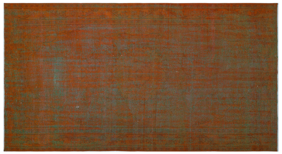 Brown Over Dyed Vintage Rug 5&#39;3&#39;&#39; x 9&#39;7&#39;&#39; ft 160 x 292 cm