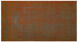 Brown Over Dyed Vintage Rug 5'3'' x 9'7'' ft 160 x 292 cm
