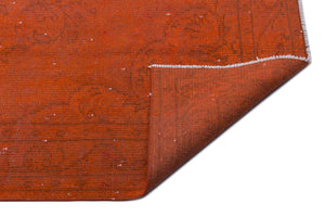 Orange Over Dyed Vintage Rug 5'0'' x 8'2'' ft 153 x 250 cm