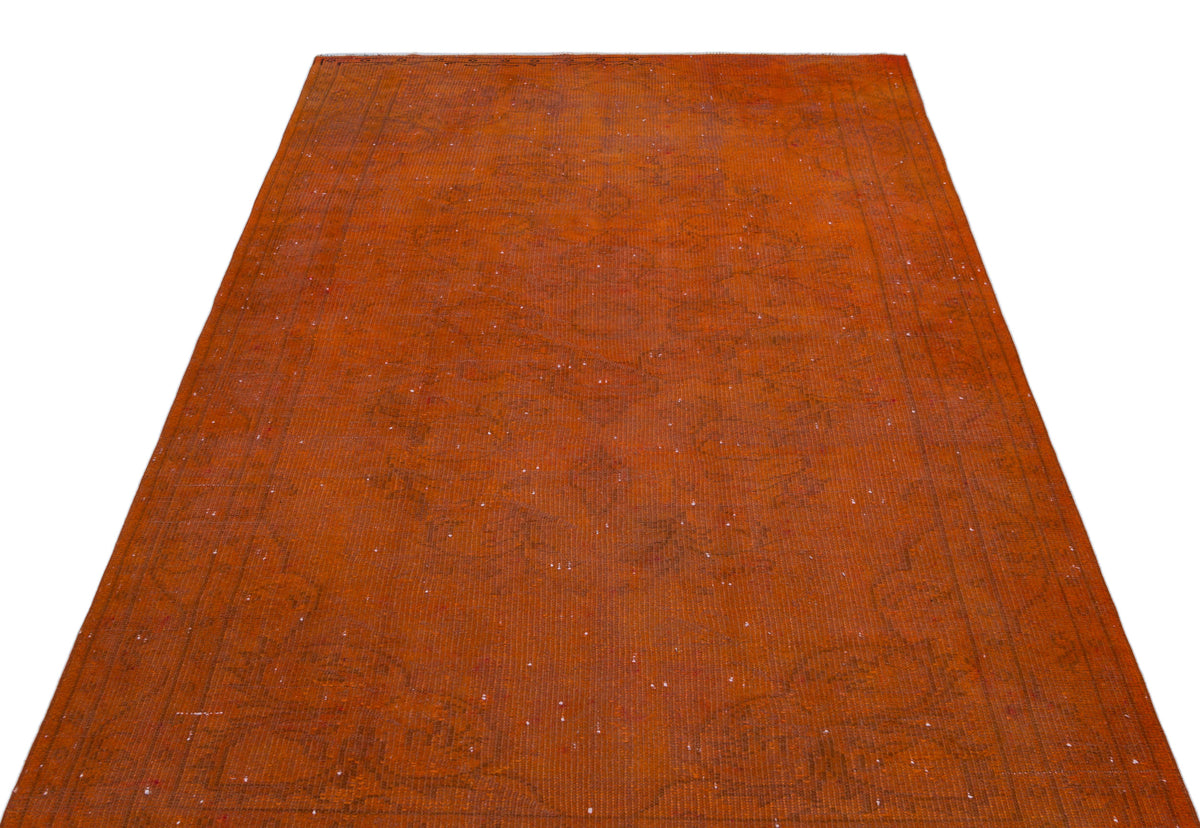Orange Over Dyed Vintage Rug 5&#39;0&#39;&#39; x 8&#39;2&#39;&#39; ft 153 x 250 cm