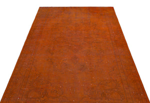 Orange Over Dyed Vintage Rug 5'0'' x 8'2'' ft 153 x 250 cm