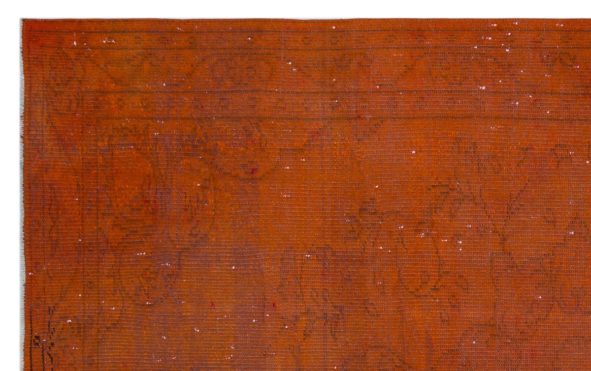 Orange Over Dyed Vintage Rug 5&#39;0&#39;&#39; x 8&#39;2&#39;&#39; ft 153 x 250 cm