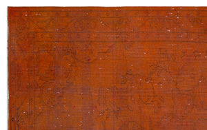 Orange Over Dyed Vintage Rug 5'0'' x 8'2'' ft 153 x 250 cm