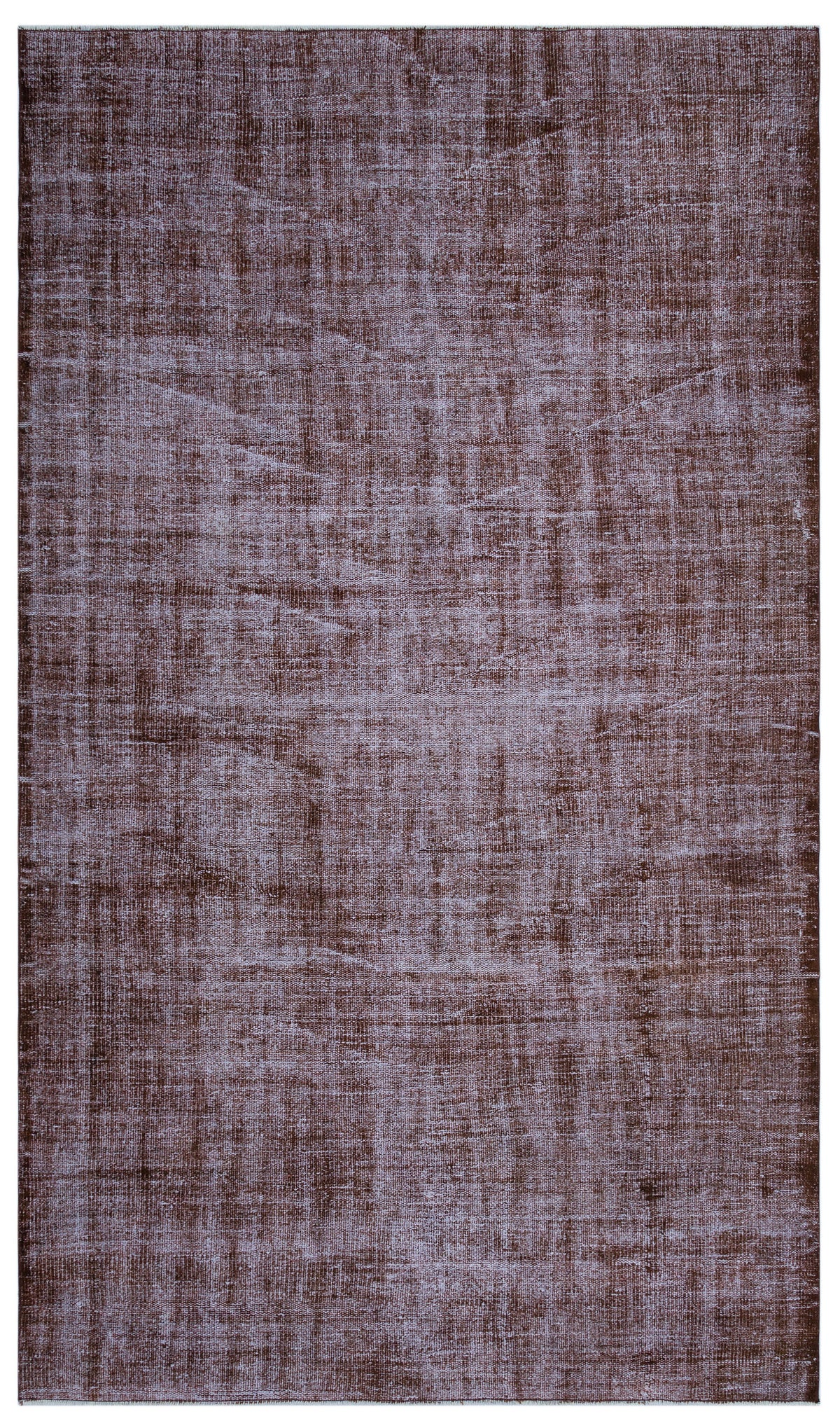 Brown Over Dyed Vintage Rug 5&#39;7&#39;&#39; x 9&#39;5&#39;&#39; ft 169 x 288 cm