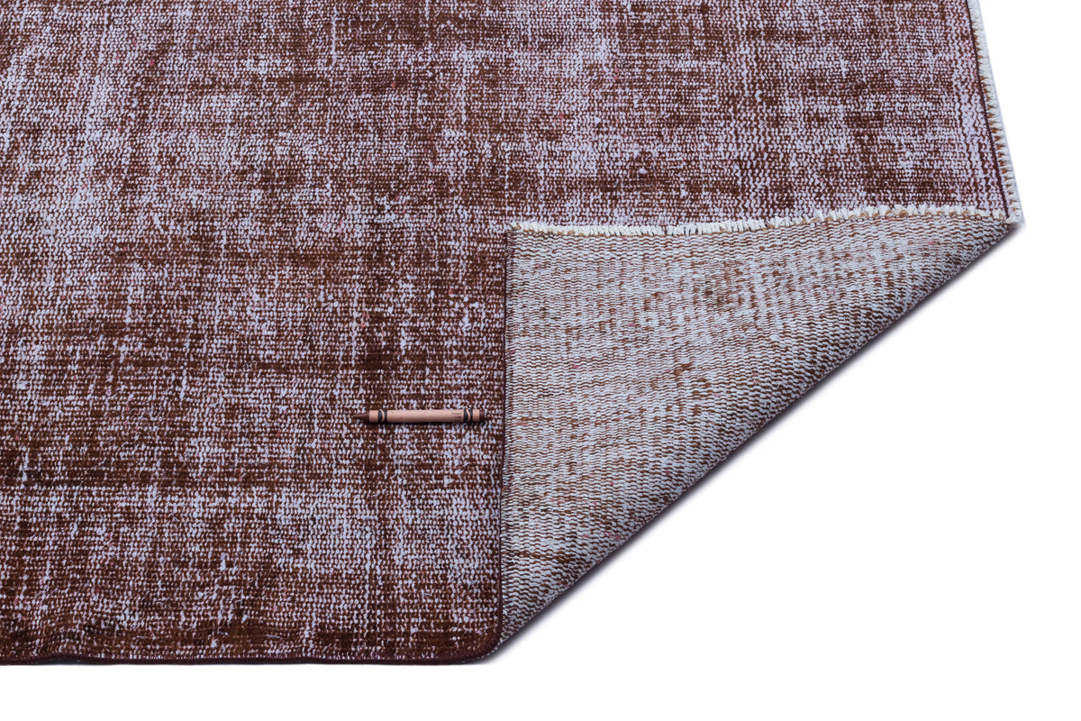 Brown Over Dyed Vintage Rug 5&#39;7&#39;&#39; x 9&#39;5&#39;&#39; ft 169 x 288 cm