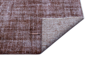 Brown Over Dyed Vintage Rug 5'7'' x 9'5'' ft 169 x 288 cm