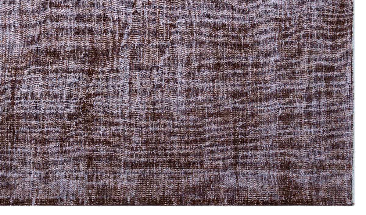 Brown Over Dyed Vintage Rug 5&#39;7&#39;&#39; x 9&#39;5&#39;&#39; ft 169 x 288 cm