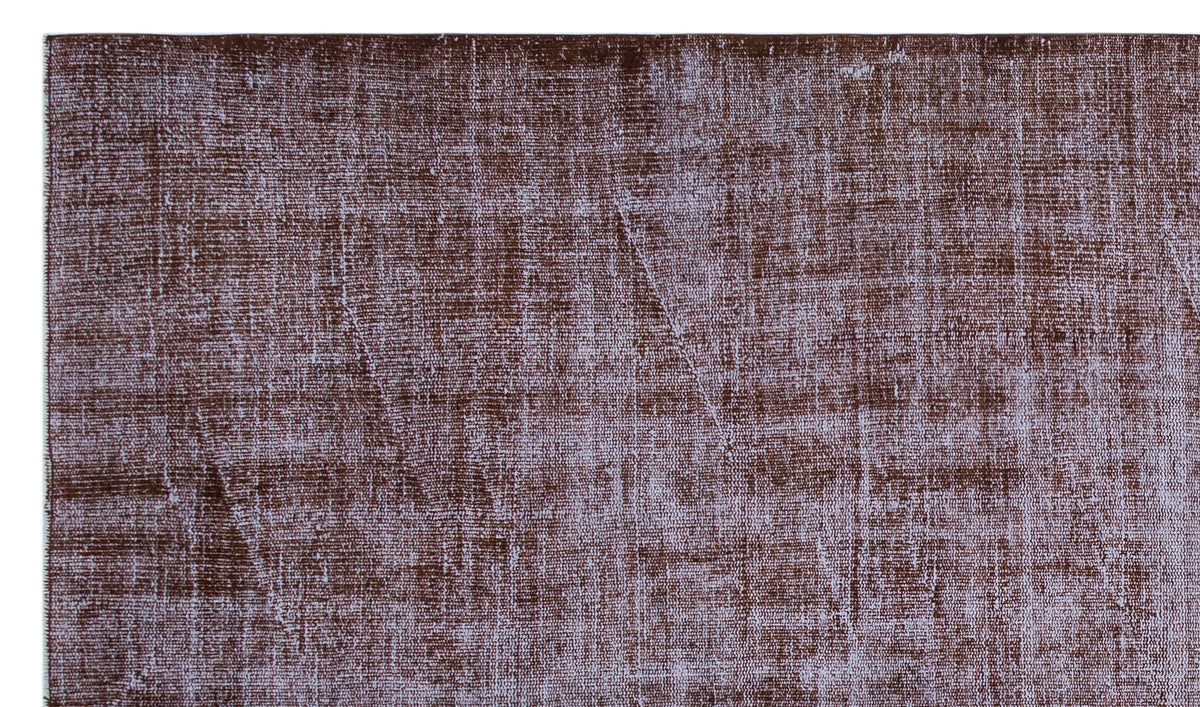 Brown Over Dyed Vintage Rug 5&#39;7&#39;&#39; x 9&#39;5&#39;&#39; ft 169 x 288 cm