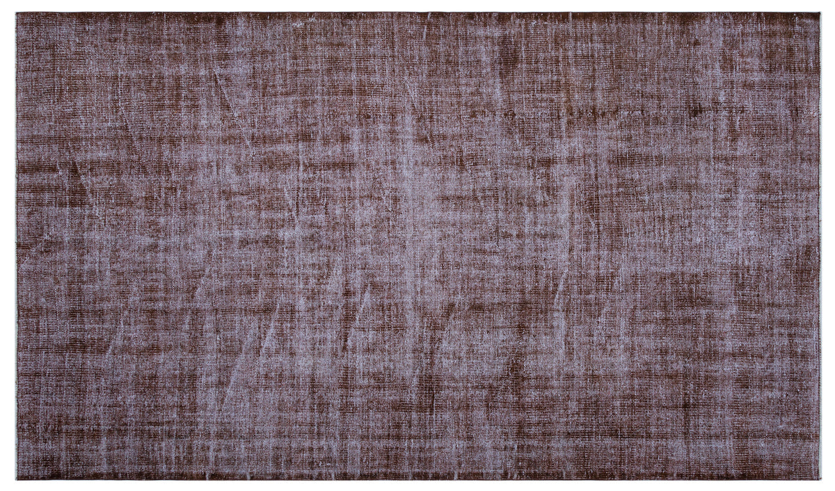 Brown Over Dyed Vintage Rug 5&#39;7&#39;&#39; x 9&#39;5&#39;&#39; ft 169 x 288 cm