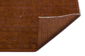 Brown Over Dyed Vintage Rug 5'3'' x 8'2'' ft 160 x 248 cm