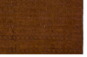 Brown Over Dyed Vintage Rug 5'3'' x 8'2'' ft 160 x 248 cm
