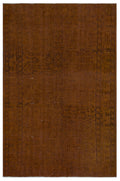 Brown Over Dyed Vintage Rug 5'3'' x 8'2'' ft 160 x 248 cm
