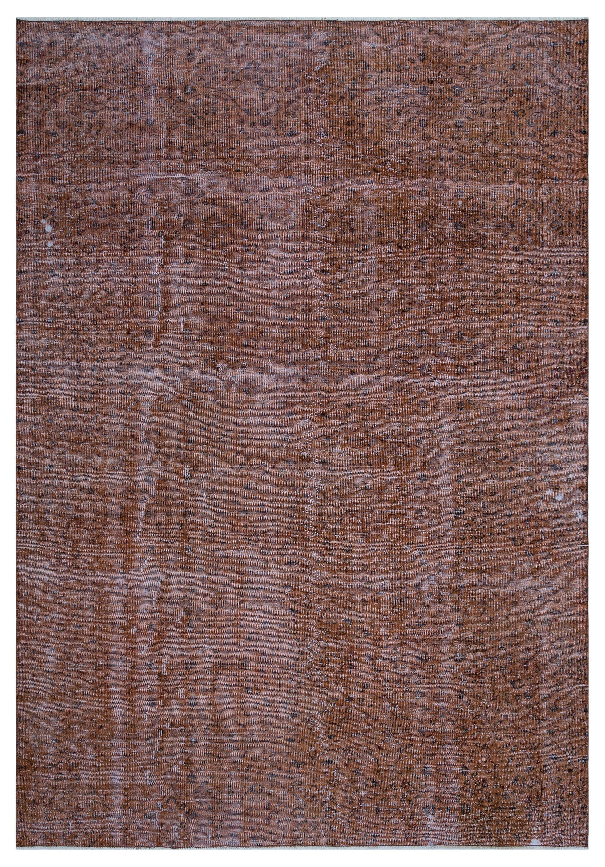 Brown Over Dyed Vintage Rug 7'2'' x 10'2'' ft 218 x 310 cm
