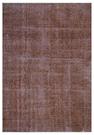 Brown Over Dyed Vintage Rug 7'2'' x 10'2'' ft 218 x 310 cm