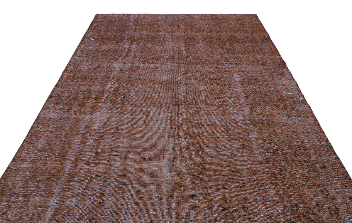 Brown Over Dyed Vintage Rug 7'2'' x 10'2'' ft 218 x 310 cm