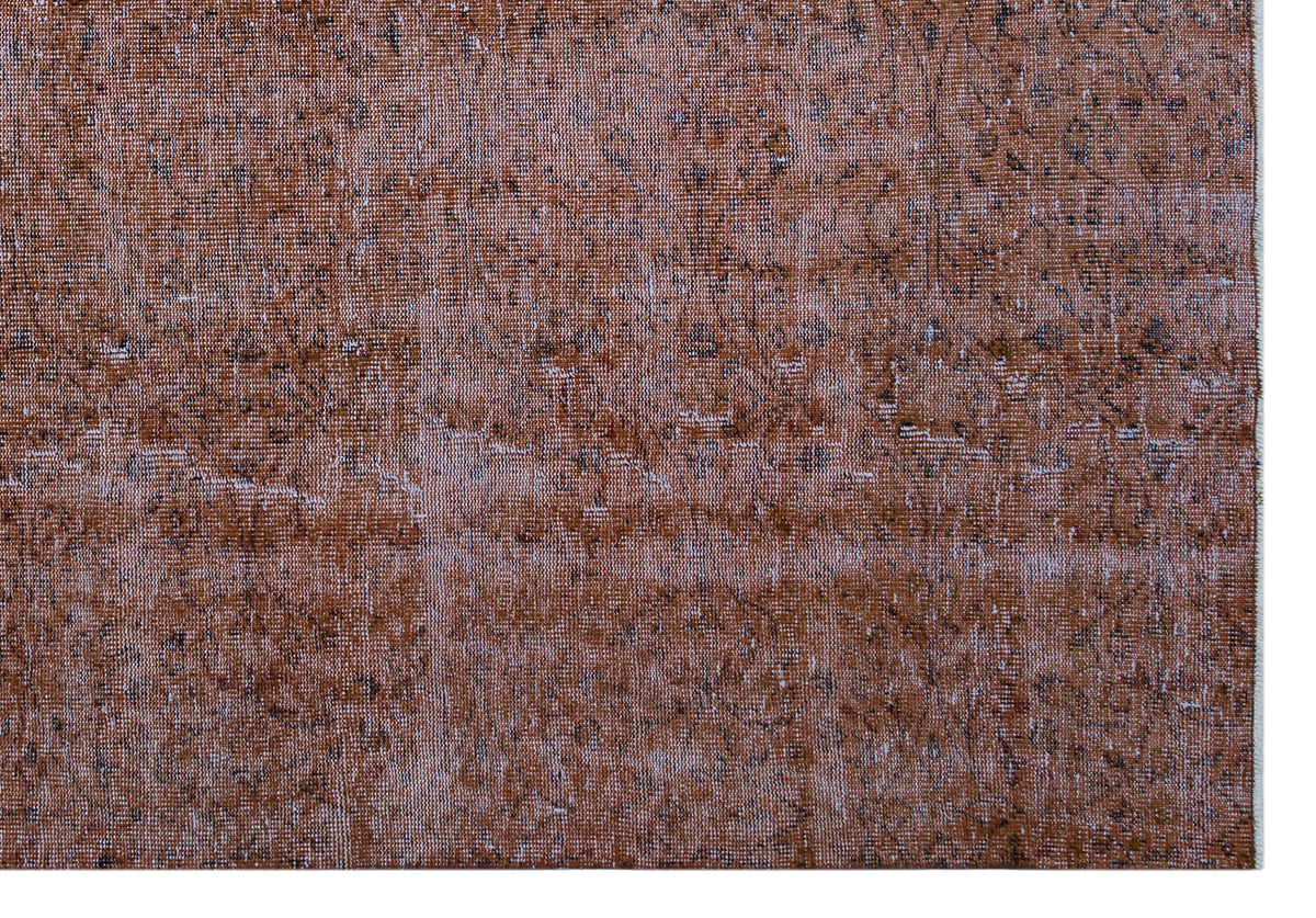 Brown Over Dyed Vintage Rug 7'2'' x 10'2'' ft 218 x 310 cm