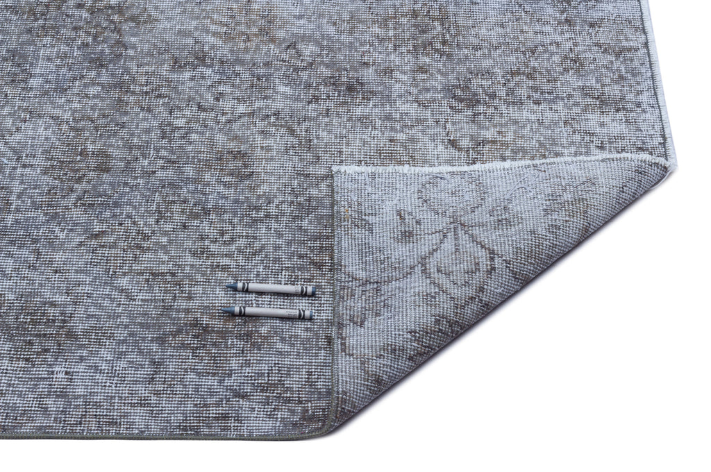 Blue Over Dyed Vintage Rug 4'2'' x 7'6'' ft 128 x 228 cm