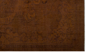 Brown Over Dyed Vintage Rug 5'6'' x 9'1'' ft 168 x 277 cm