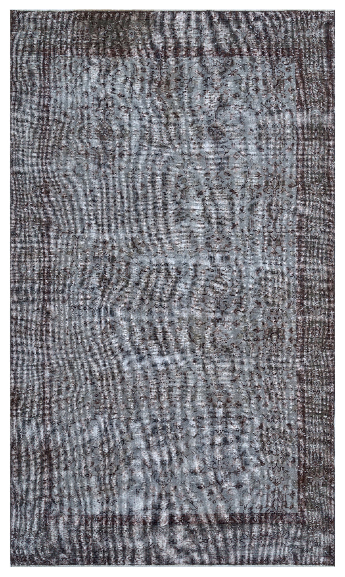 Gray Over Dyed Vintage Rug 5&#39;3&#39;&#39; x 9&#39;2&#39;&#39; ft 161 x 279 cm