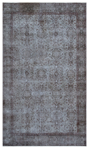 Gray Over Dyed Vintage Rug 5'3'' x 9'2'' ft 161 x 279 cm